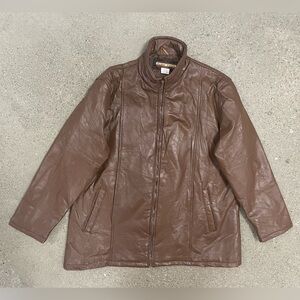 Vintage Tudor Court By Haband Genuine Patchwork Leather Brown Jacket, Size 2XL